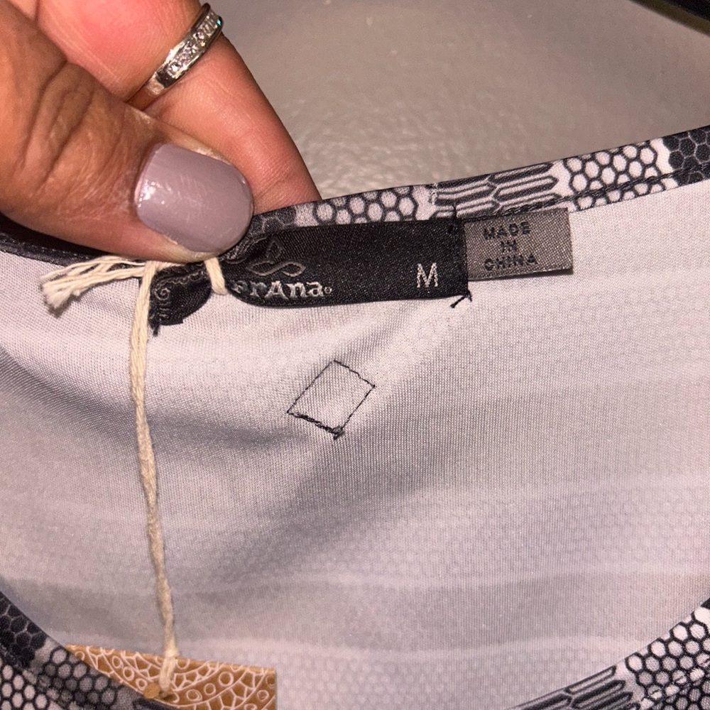 Prana Dress - “Lindy” gray/white/black striped 100% recycled material NWT - Picture 3 of 11